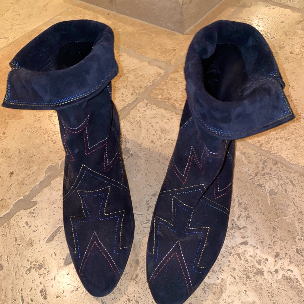 Isabel Marant Dyna Booties embroidered black suede size 40